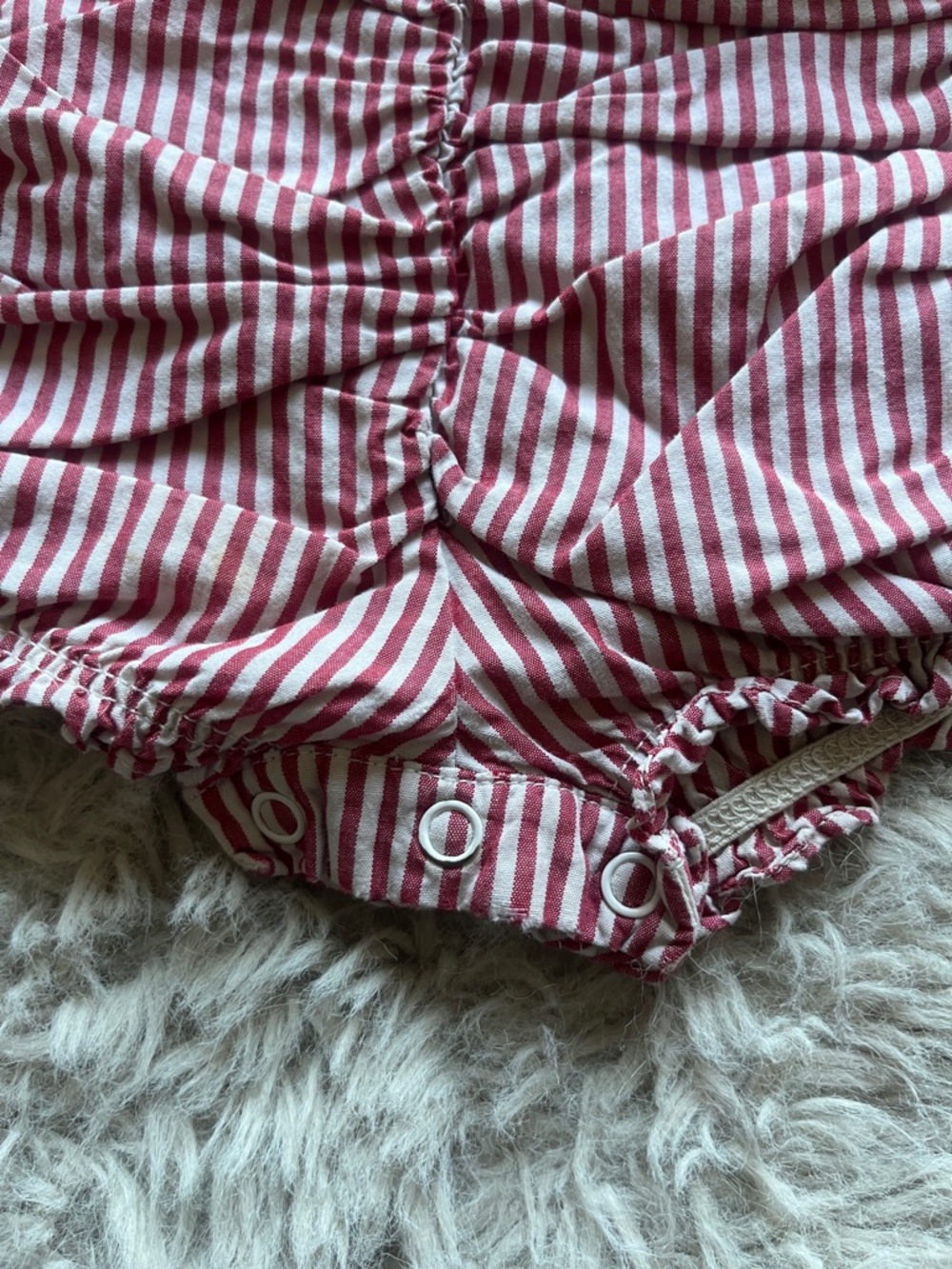 Striped red & white Ruffle Romper - Picture 5 of 5